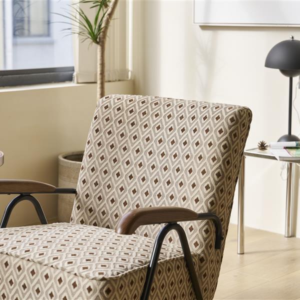 Pattern Colorful Fabric Armchair, Modern Accent Chair High Back, Living Room Chairs with Metal Legs and Soft Padded, Sofa Chairs for Home Office,Bedroom,Dining Room