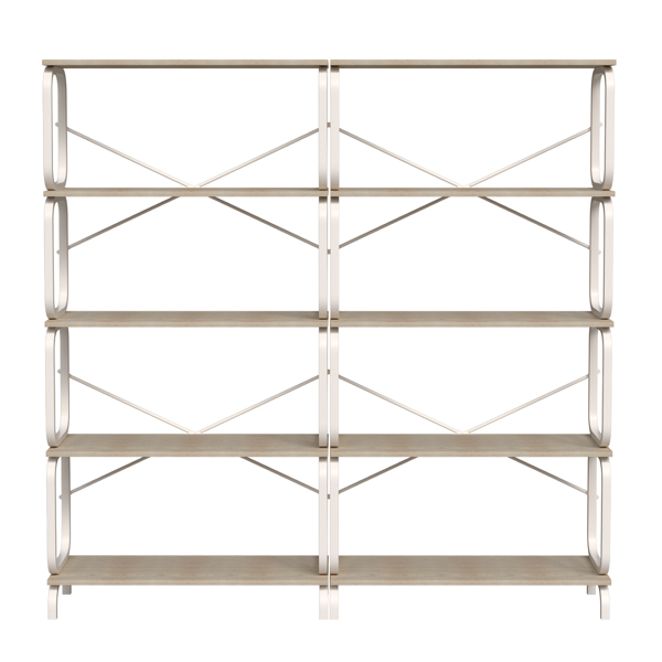 5 Tier Large Book Shelf, Bookcase Home Office Open Bookshelf,Shelves for Living Room, Office Shelf,Vintage Industrial Style Bookshelf with Metal Frame,White