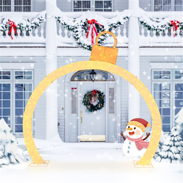 10.5 Feet Christmas Arch with White LED Lights