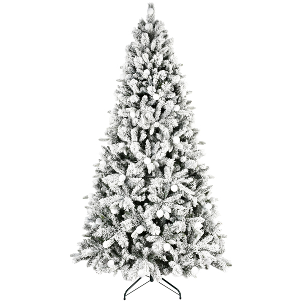 7.5FT PE/PVC/Pine Mixed Christmas Tree with Colorful + Warm Light 10-Function LED, Memory Wire & Easy Power Technology 