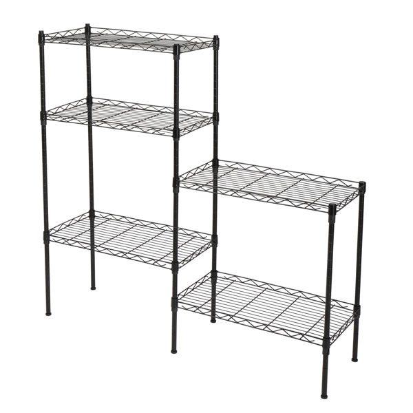 Changeable Assembly Floor Standing Carbon Steel Storage Rack Black