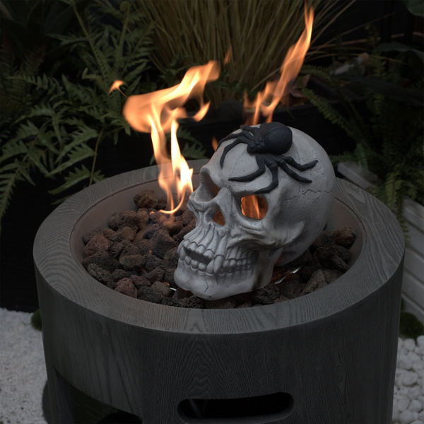 Demon Skull,Suitable for Outdoor Fireplace and Fire Pit, Halloween Decoration 