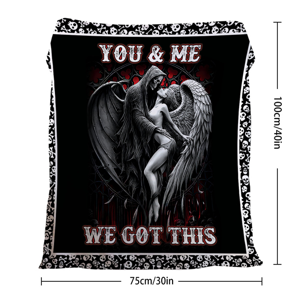 Dark Style Printed Flannel Blanket Skull Ultra Soft 3D Printed Blanket Gifts For Adults Men Women 60*80