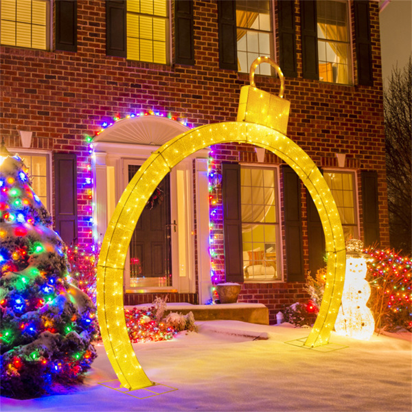 10.5 Feet Christmas Arch with White LED Lights