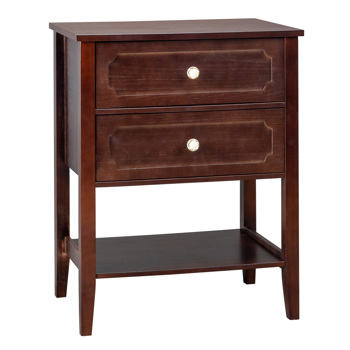 Wood Nightstand End Side Table with 2 Drawer for Living Room, Bedroom