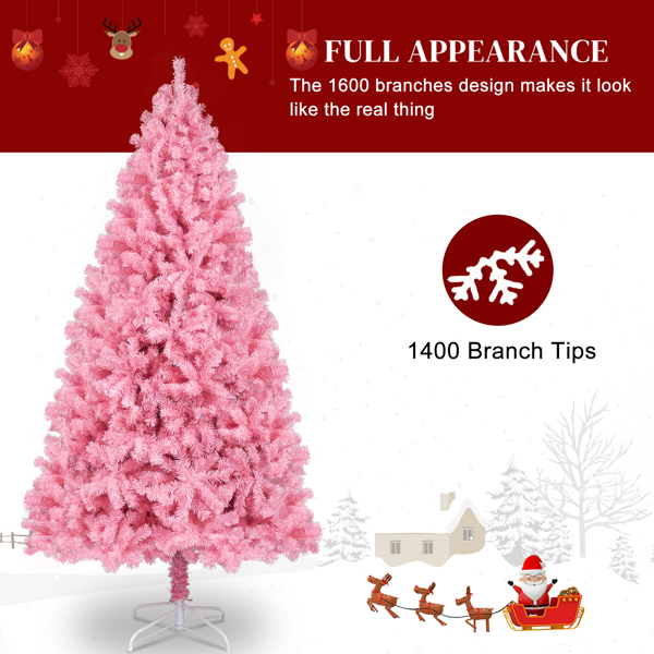 7ft 1400 Branch PVC Branch Iron Bracket Christmas Tree Pink