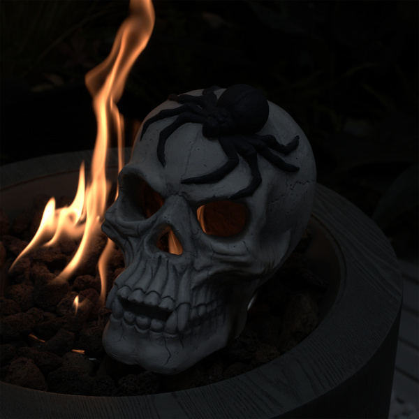 Demon Skull,Suitable for Outdoor Fireplace and Fire Pit, Halloween Decoration 