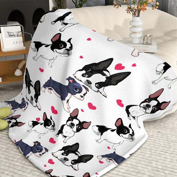 1pc Adorable Fleece Dog Blanket - Soft, Cozy, Lightweight, Warm, Flannel Throw for Couch, Bed, Sofa, Living Room Decor - Perfect for Snuggling Up on Chilly Days 75*100cm