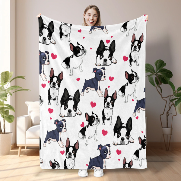 1pc Adorable Fleece Dog Blanket - Soft, Cozy, Lightweight, Warm, Flannel Throw for Couch, Bed, Sofa, Living Room Decor - Perfect for Snuggling Up on Chilly Days 75*100cm