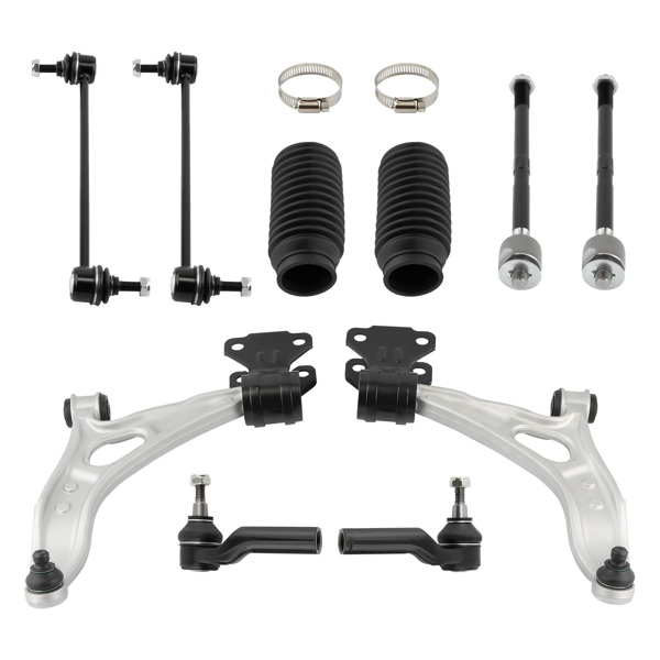 12x Front Control Arms Ball Joints Tie Rods End Kit For Ford Focus 2012-2018