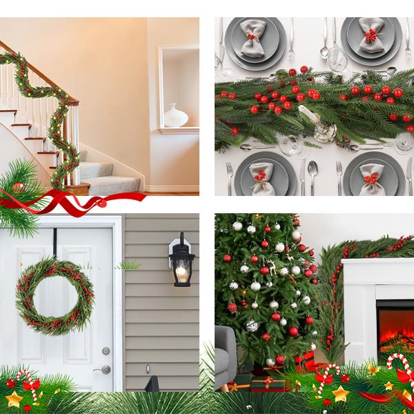 72'' in. Lighted Faux Spruce Garland 2PCS