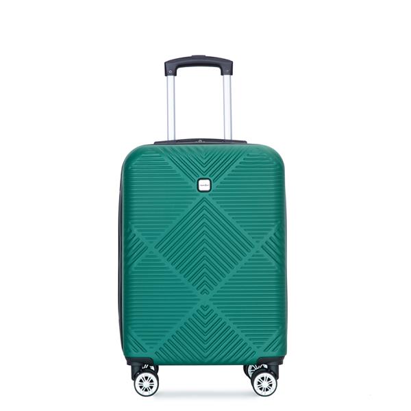 2Piece Luggage Sets ABS Lightweight Suitcase , Spinner Wheels,  (20/14) DARK GREEN