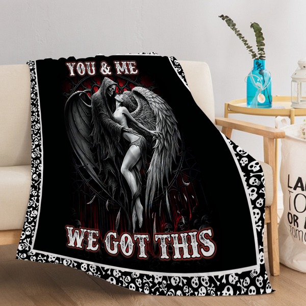 Dark Style Printed Flannel Blanket Skull Ultra Soft 3D Printed Blanket Gifts For Adults Men Women 60*80