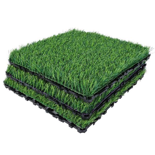 36pcs Interlocking Artificial Grass Tiles For Patio, Balcony, Backyard, Artificial Turf Floor, 12"x12"