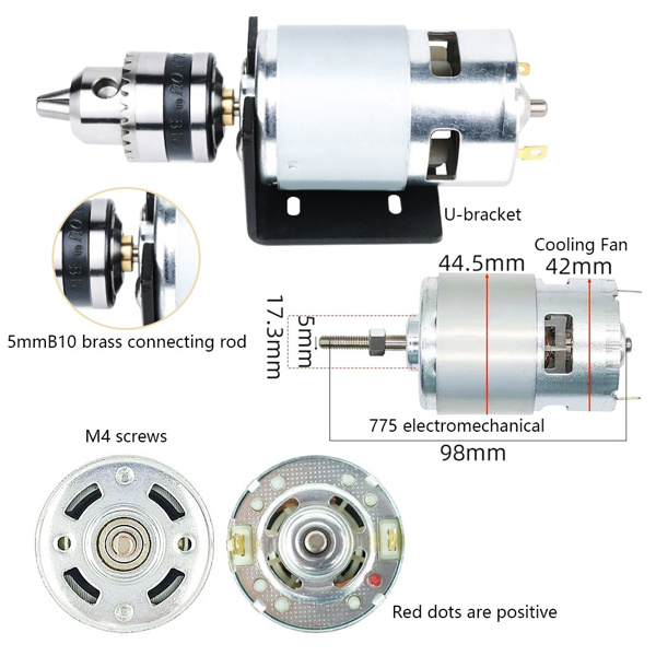 Mini Motor Drill Table - B10 Taper Drill Clamp+drill Clamp Connecting Rod+775U Slot Bracket+screw Accessory for Cutting/ polishing Mini Table Saw