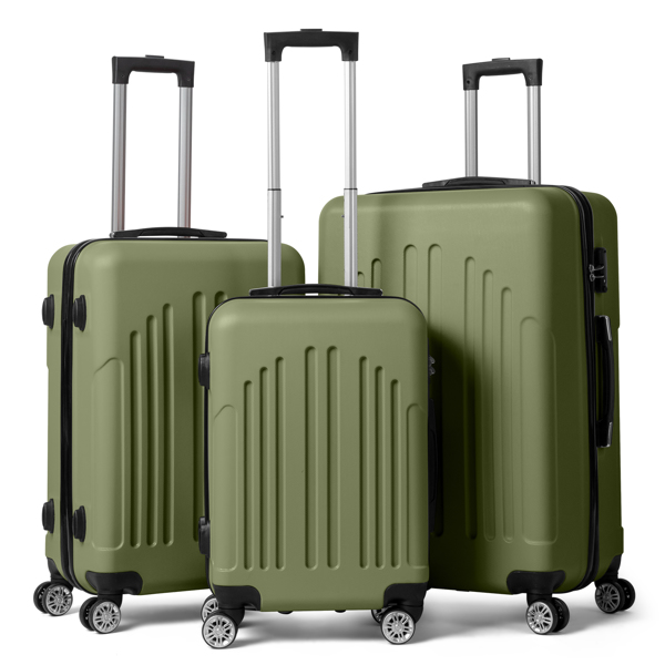 FCH Curved Vertical Stripe 3-in-1 Trolley Case - Gray-green