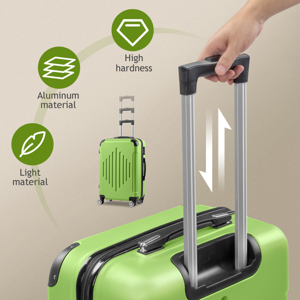 FCH 3-in-1 trolley case with 2 corners and diamond stripes - Matcha Green