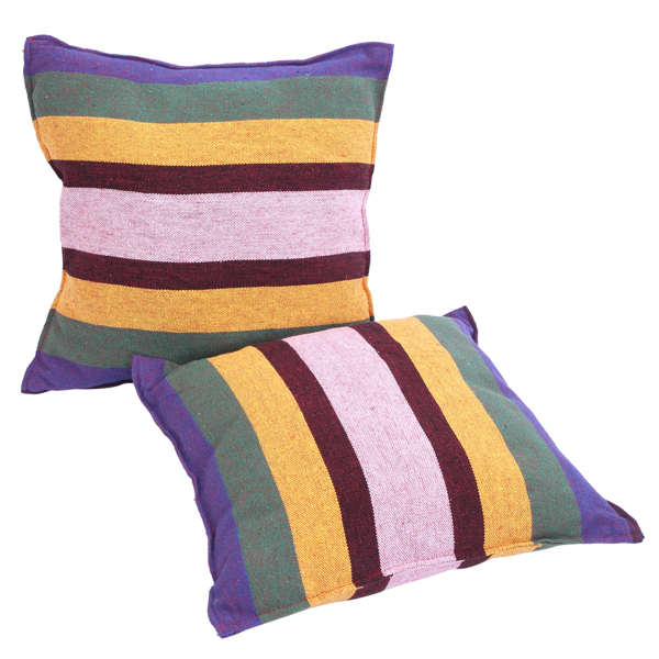 Distinctive Cotton Canvas Hanging Rope Chair with Pillows Rainbow