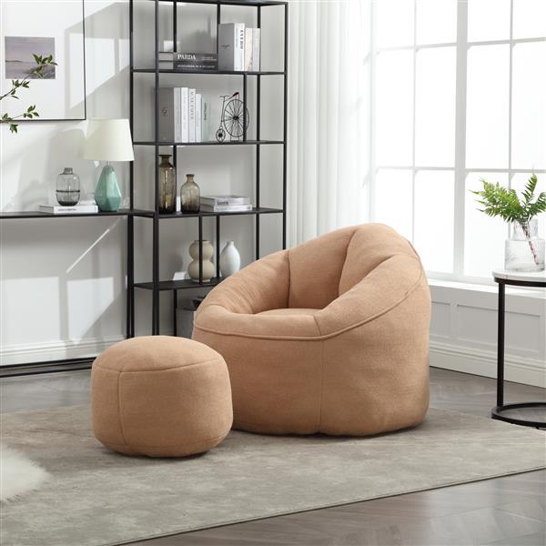 Bedding Bean Bag Sofa Chair High Pressure Foam Bean Bag Chair Adult Material with Padded Foam Padding Compressed Bean Bag With Footrest