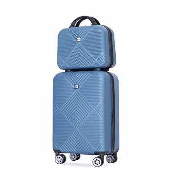 2Piece Luggage Sets ABS Lightweight Suitcase , Spinner Wheels,  (20/14) BLUE