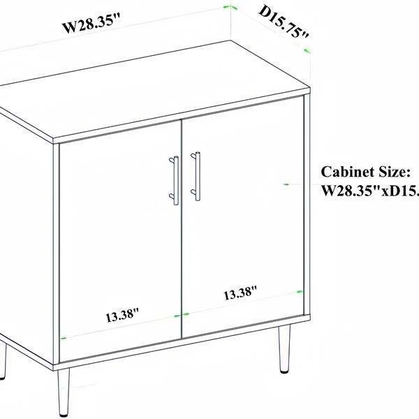 Storage Cabinet with Doors and Shelves - Kitchen Free Standing Buffet Cabinet with Storage, Sideboard Cabinet with Adjustable Shelves, Wood Accent Cabinet for Living Room Bathroom Entryway Office