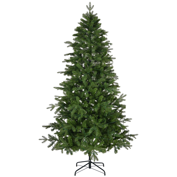 7 FT Pre-lit Artificial Christmas Tree, Holiday Xmas Tree with 400 Warm White Lights, 950 Branch Tips and Study Metal Base, for Holiday Party Store Office Home, Green