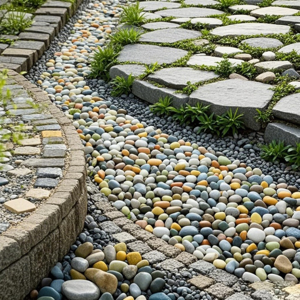 18 lbs Decorative Garden Stone Outdoor Landscaping, Walkways, Yard, 1-3 inch Large Polished River Rocks for Plants Pots, Vases, Crafts