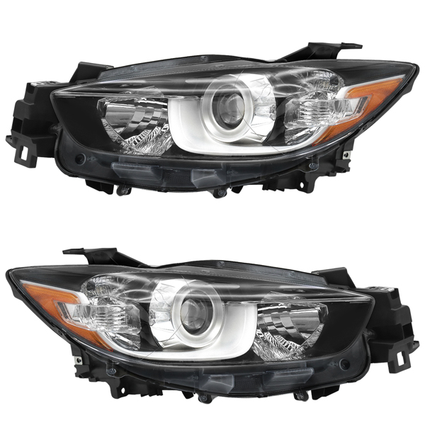 Headlight Assembly Fit for 2013 - 2016 Mazda CX-5 Factory Halogen Projector Headlamp Replacement Driver&Passenger Side Pair