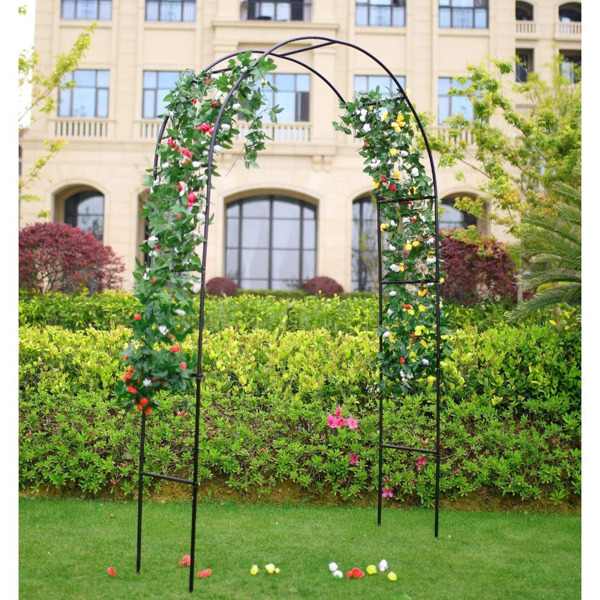 Garden Arch Trellis Metal Garden Arbor for Various Climbing Plant, Wedding Arches for Ceremony Decoration Outdoor Lawn Backyard, 7.9FT*4.6FT, Black