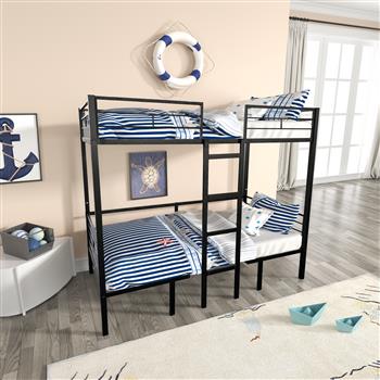 Full Size Loft Bed with Table Set Transformable to Full over Full Bunk