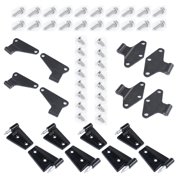 16PCS Steel Door Hinge Kit Inside & Outside for 2007-2018 Jeep Wrangler JK 3.6L 55395386AB 55395385AC