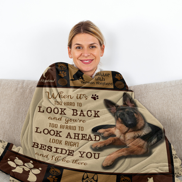 German Shepherd Dog Flannel Fleece Throw Blanket Soft German Shepherd Dog Blanket for Bed Couch 50"x60"