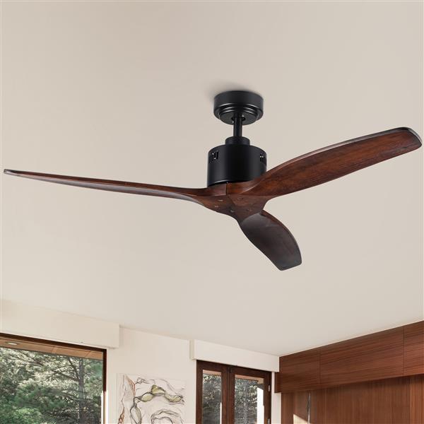 52" Farmhouse Rustic Ceiling Fan with Integrated LED and Remote Control