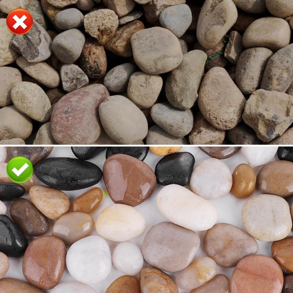 18 lbs Decorative Garden Stone Outdoor Landscaping, Walkways, Yard, 1-3 inch Large Polished River Rocks for Plants Pots, Vases, Crafts