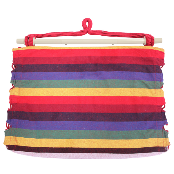 Distinctive Cotton Canvas Hanging Rope Chair with Pillows Rainbow