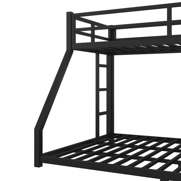 Metal Twin XL over Queen Bunk Bed for Teens and Adults,Space-Saving/Noise Reduced/No Box Spring Needed, Black