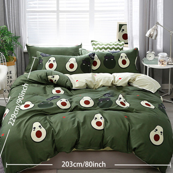 3 Piece Cute Avocado Duvet Cover Set King Size for Adults Ultra Soft Bedding Set Green