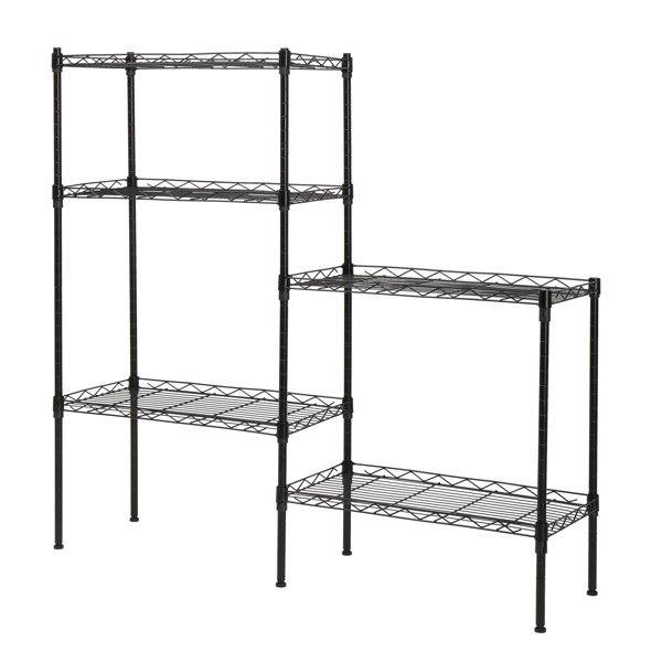 Changeable Assembly Floor Standing Carbon Steel Storage Rack Black