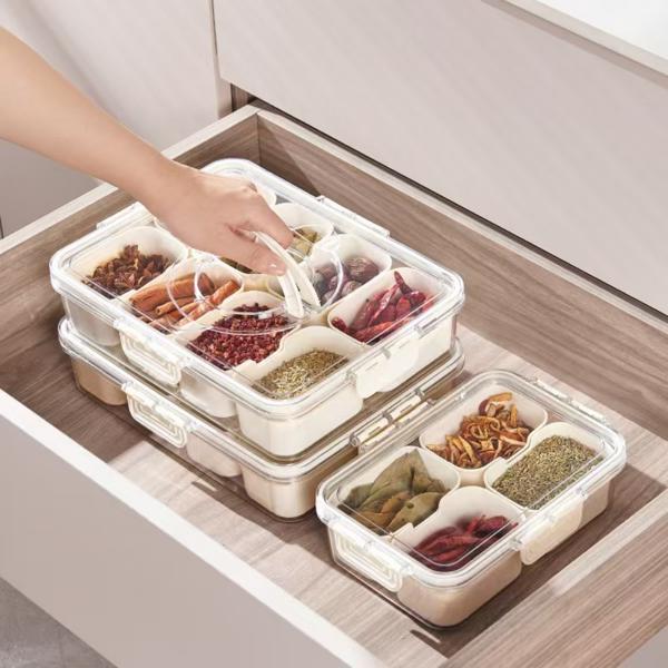 1pc food grade food preservation box, refrigerator storage box, leak proof portable sealed storage box, used for meat, fruits and vegetables, kitchen storage box and storage, kitchen accessories