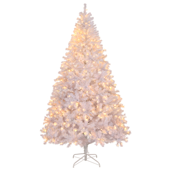 6 FT Artificial Christmas Tree with DIY 100 Warm Lights Battery Operated, 800 Branch Tips and Sturdy Metal Stand, White