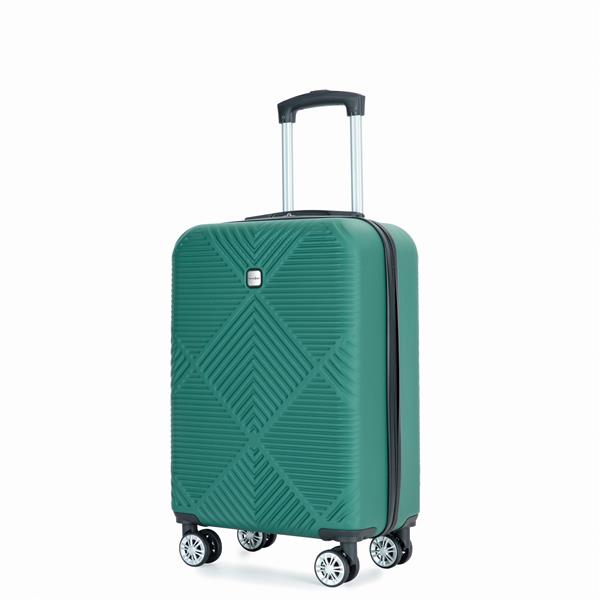 2Piece Luggage Sets ABS Lightweight Suitcase , Spinner Wheels,  (20/14) DARK GREEN