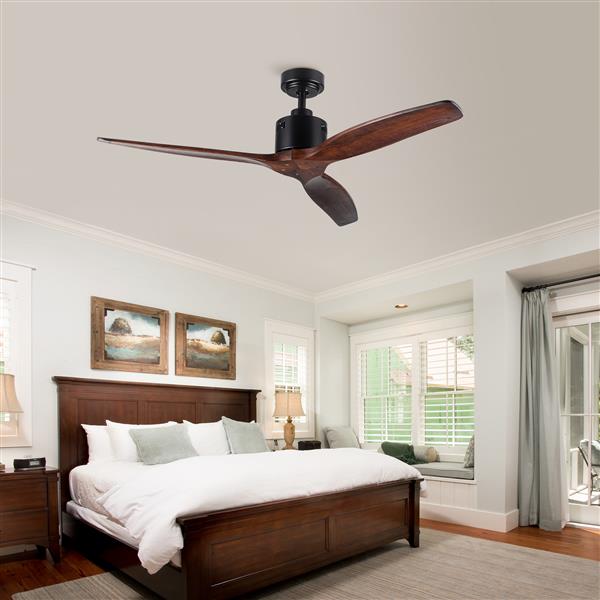 52" Farmhouse Rustic Ceiling Fan with Integrated LED and Remote Control