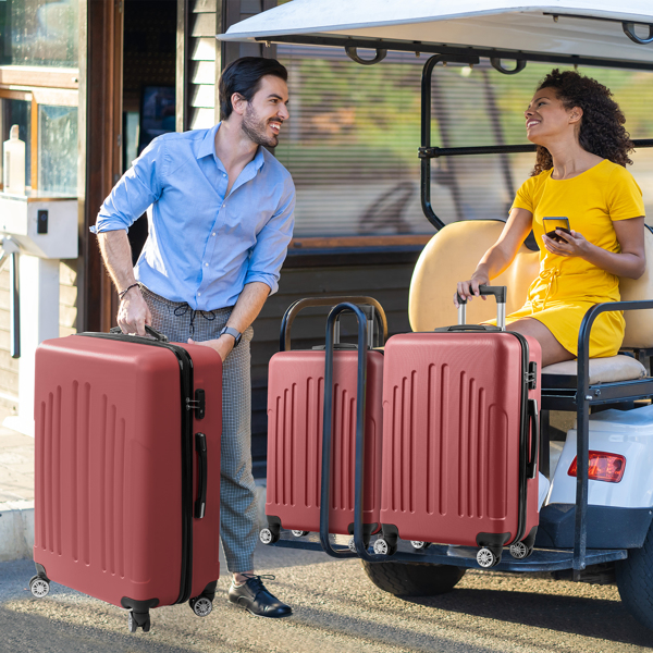 FCH Curved Vertical Stripe 4-in-1 Trolley Case - Retro Red