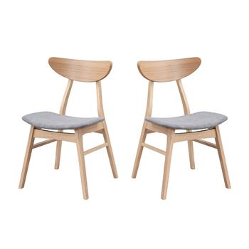 Wooden Dining Chairs Set of 2, Modern Soft Upholstered Kitchen Side Chairs,Wooden Frame Kitchen Chairs for Dining Room,Living Room,Restaurant,Oak