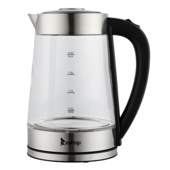  【Old Code：42128382】ZOKOP HD-250 220V 2000W 2L Blue Glass Electric Kettle