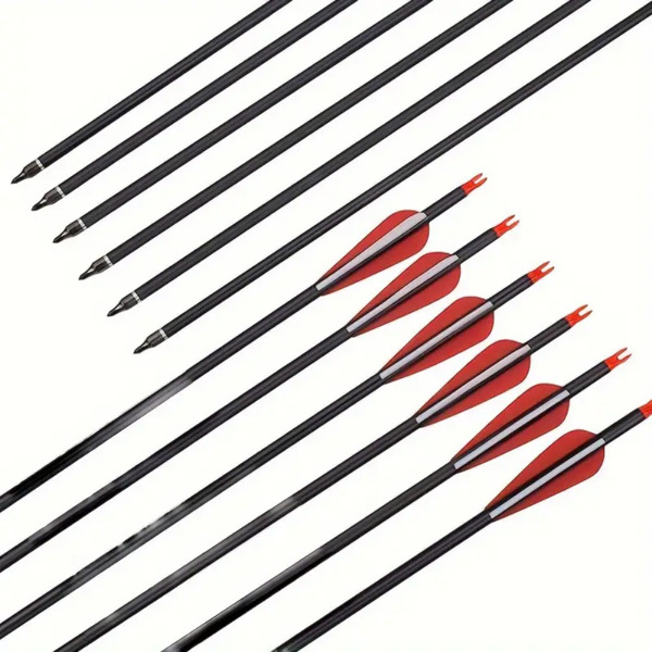 31.5-inch targeted hunting arrows, suitable for compound, anti bending, and British longbows, with detachable tips (12pack)