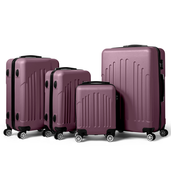  Curved Vertical Stripes 4-in-1 Trolley Case - Violet