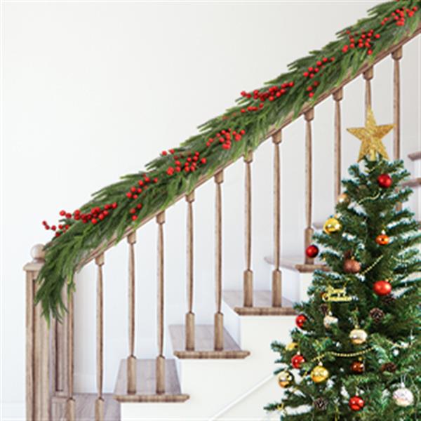 108'' in. Lighted Faux Spruce Garland