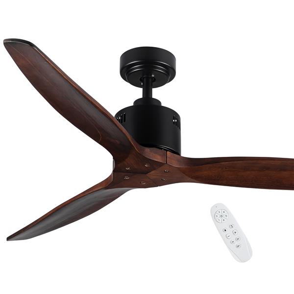 52" Farmhouse Rustic Ceiling Fan with Integrated LED and Remote Control