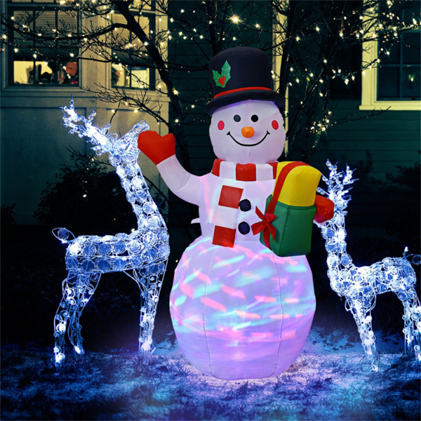 5-foot tall snowman inflatable Christmas decoration with colorful LED lights